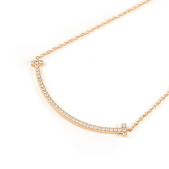 Tiffany T Smile Pink Gold Necklace